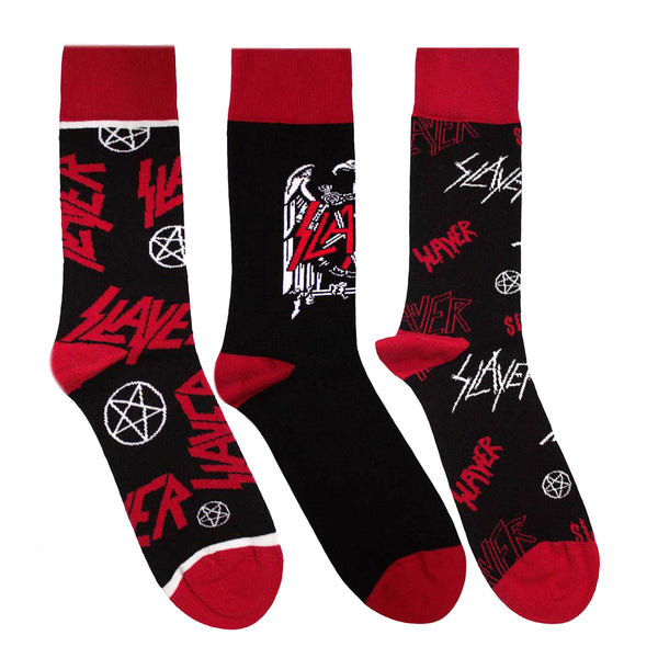 Slayer Red Socks 3 Pack - Adult UK 7-11 (EU 41-46, US 8-12)