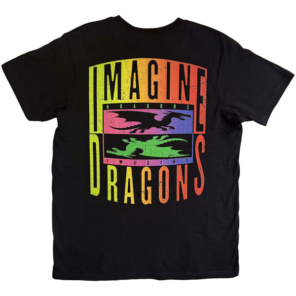Imagine Dragons | Official Band T-Shirt | Double Dragons Pocket (Black) (Back Print)
