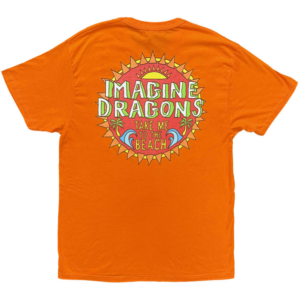 Imagine Dragons | Official Band T-Shirt | Take Me To The Beach (Orange) (Back Print)