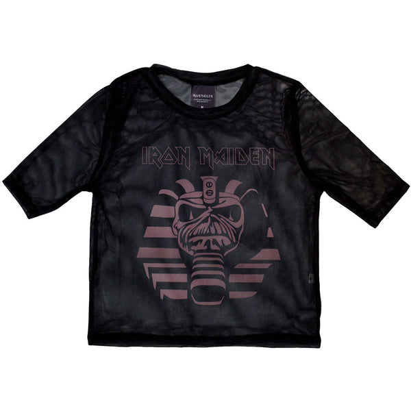 Iron Maiden | Official Ladies Crop Top | Powerslave Mummy (Mesh)