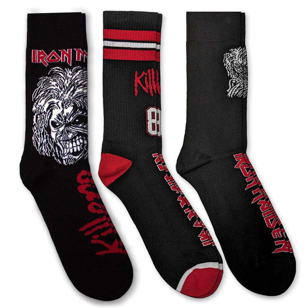 Iron Maiden Socks 3 Pack - Adult UK 7-11 (EU 41-46, US 8-12)