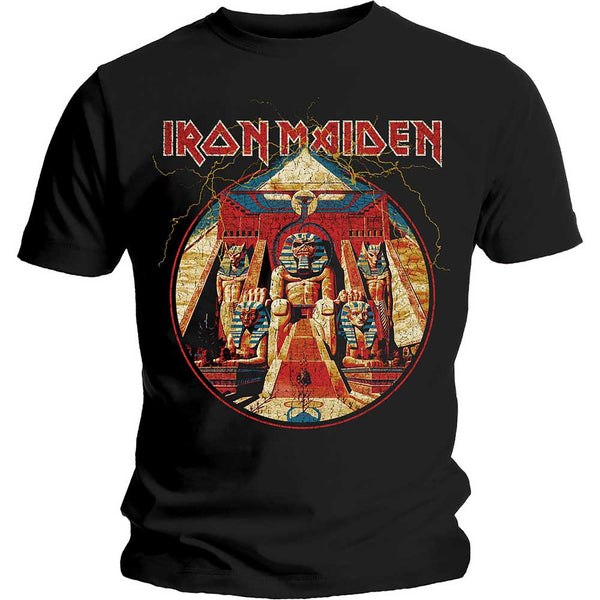 SALE Iron Maiden | Official Band T-Shirt | Powerslave Lightning Circle 40% OFF