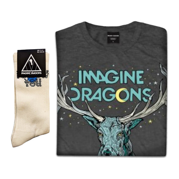 Imagine Dragons | Exclusive Band Gift Set | Elk in Stars Tee & Socks