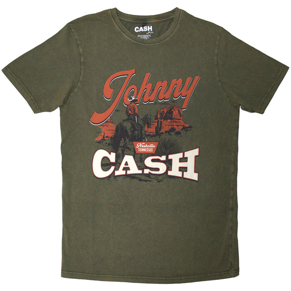Johnny Cash | Official Stone Wash T-Shirt | Desert Cowboy