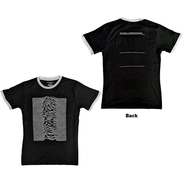 Joy Division | Official Band Ringer T-Shirt - Unknown Pleasures (Back Print)