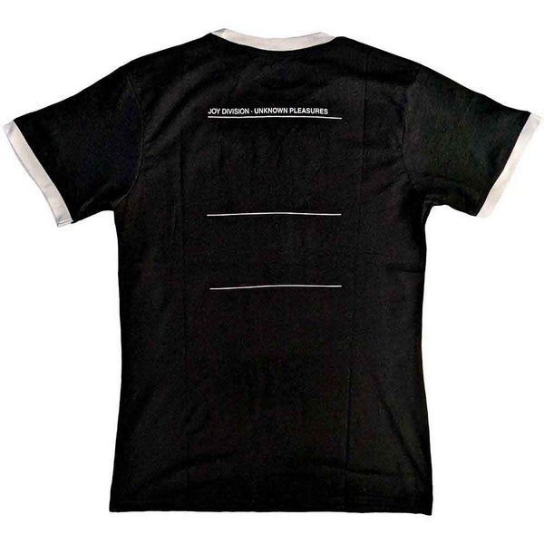 Joy Division | Official Band Ringer T-Shirt - Unknown Pleasures (Back Print)