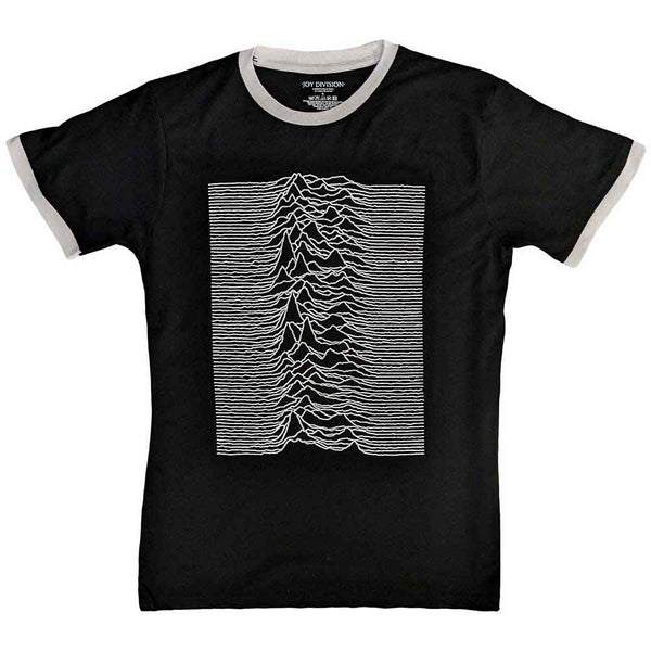 Joy Division | Official Band Ringer T-Shirt - Unknown Pleasures (Back Print)