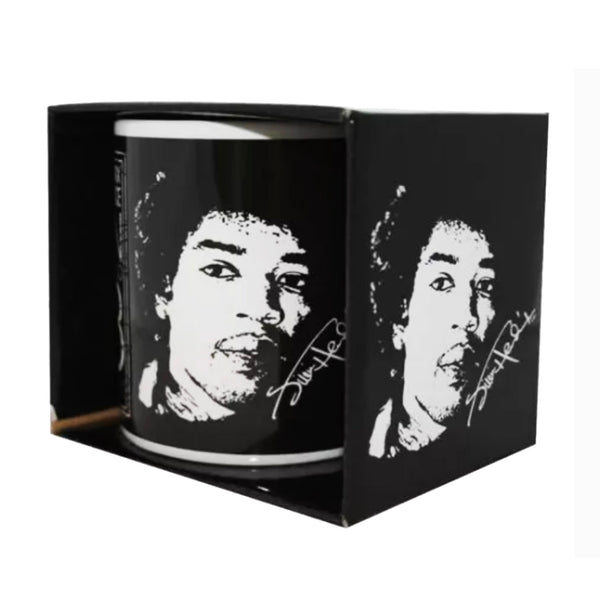 Jimi Hendrix boxed Official Coffee Mug featuring the 'San&nbsp;Francisco '68' design motif.