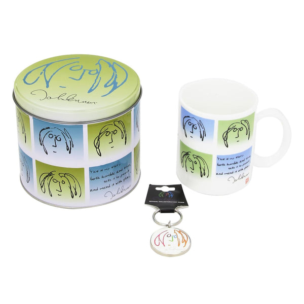 John Lennon Coffee Mug & Keyring in a Gift Tin