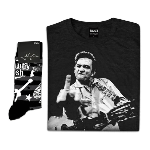 Johnny Cash | Exclusive Band Gift Set | Finger Tee & Socks