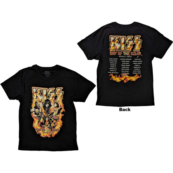 KISS | Official Band T-Shirt | End Of The Road Tour Orange (Back Print)