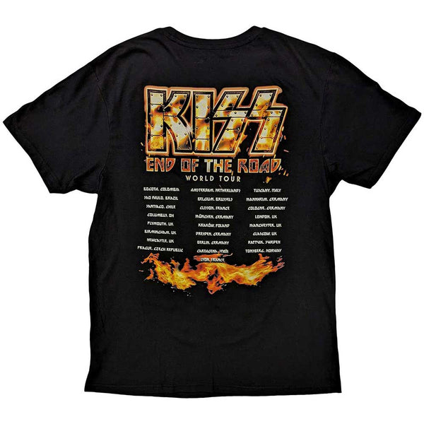 KISS | Official Band T-Shirt | End Of The Road Tour Orange (Back Print)