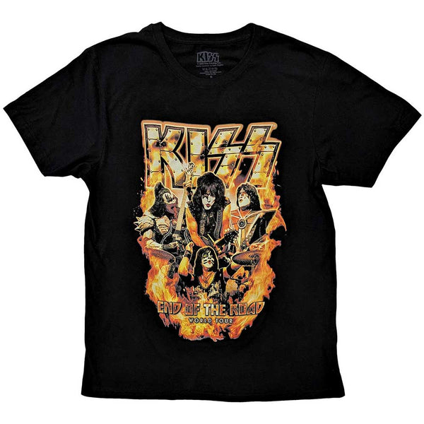 KISS | Official Band T-Shirt | End Of The Road Tour Orange (Back Print)