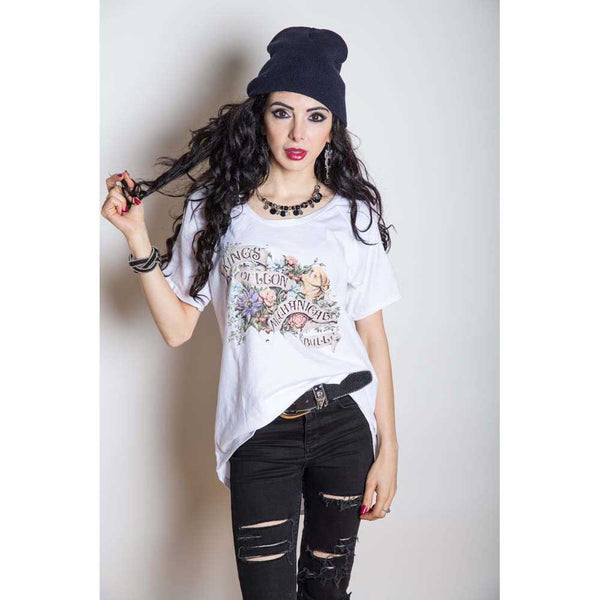 SALE Kings of Leon Ladies Fashion T-Shirt: Flowers with Cut-outs 50% 0FF