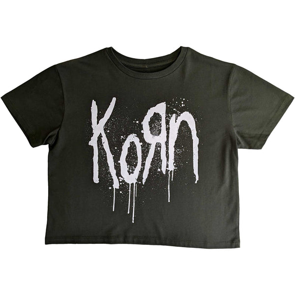 Korn Still A Freak: Ladies green Crop Top (back print)