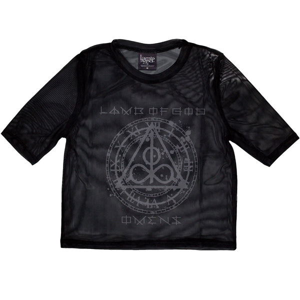 Lamb Of God | Official Ladies Crop Top | Omens Clock (Mesh)