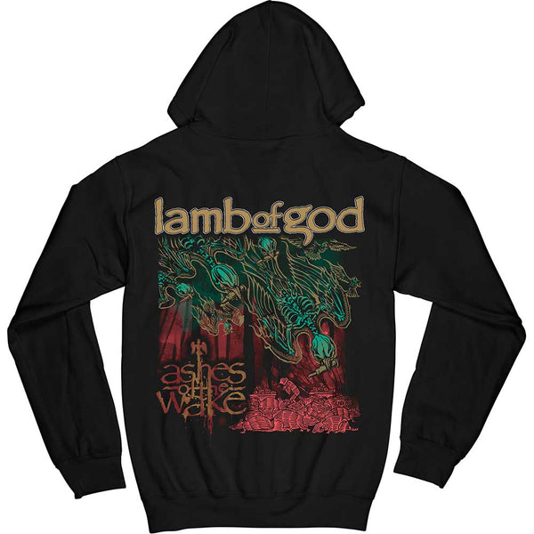 Lamb Of God | Official Band Zipped Hoodie | Ashes of the Wake Album Cover (Back Print)