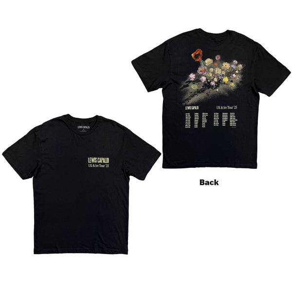 Lewis Capaldi | Official Artist T-Shirt | Flowers UK Tour '25 (Black) (Back Print) (Ex-Tour)