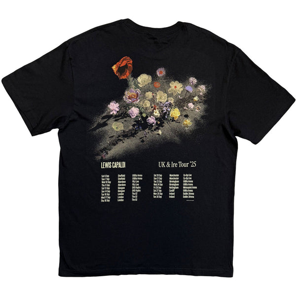 Lewis Capaldi | Official Artist T-Shirt | Flowers UK Tour '25 (Black) (Back Print) (Ex-Tour)