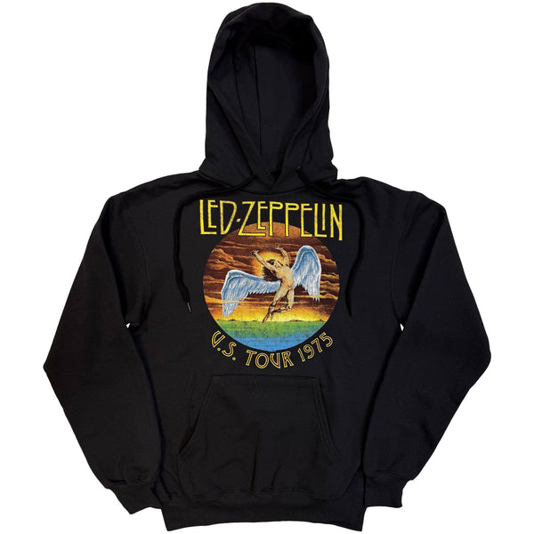 Led Zeppelin | Official Band Hoodie | USA Tour '75 (Black)