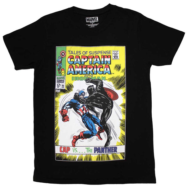 Marvel Comics | Official T-Shirt | Cap vs The Panther Comic Cover