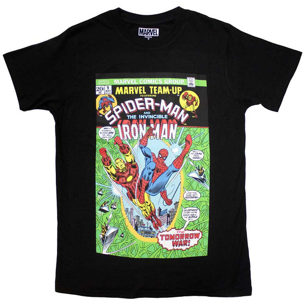 Marvel Comics | Official T-Shirt | Spiderman & Iron Man Comic Cover