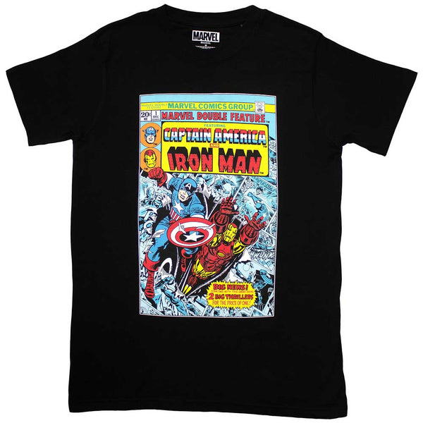 Marvel Comics | Official T-Shirt | Captain America & Iron Man Comic Cover