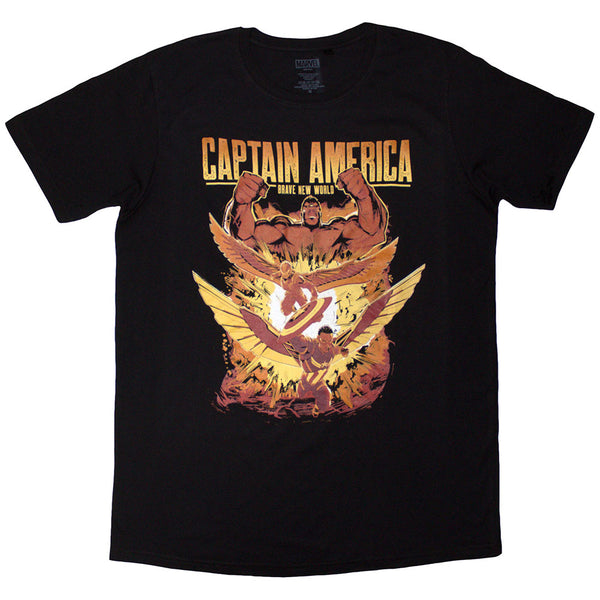 Marvel Comics | Official T-Shirt | Capt. America Brave New World Explosion