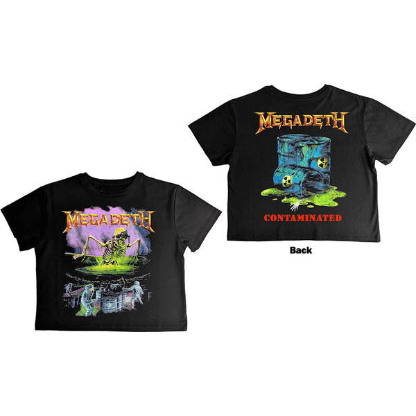 Megadeth | Official Ladies Band Crop Top | Contaminated (Back Print)