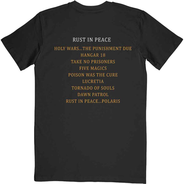 Megadeth | Official Band T-shirt | Rust In Peace Tracklist (Back Print)