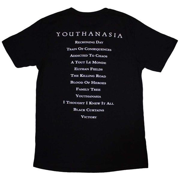 Megadeth | Official Band T-Shirt | Youthanasia Tracklist (Back Print)