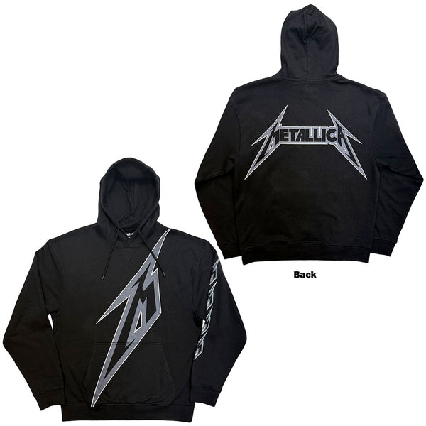 Metallica | Official Band Hoodie | M Bolt (Black) (Back Print)