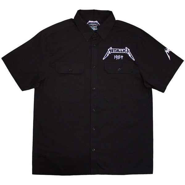 Metallica | Official Casual Shirt | Ride The Lightning (Black) (Back & Sleeve Print)