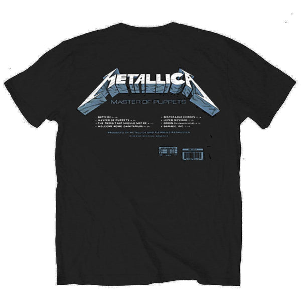 Metallica | Official Band T-Shirt | Master of Puppets Tracks (Back Print)