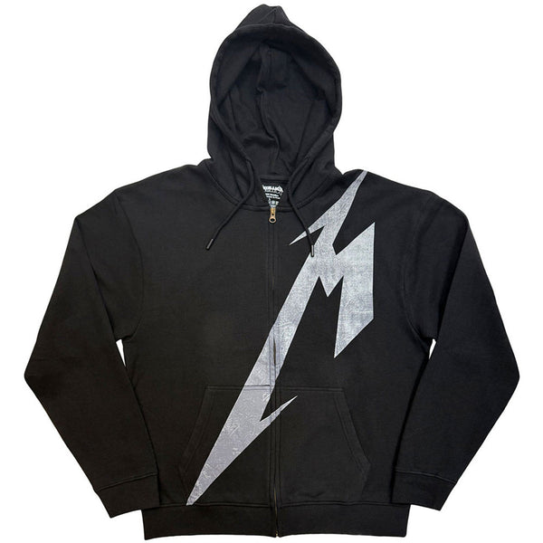 Metallica | Official Band Zipped Hoodie | Shrouded (Black) (Back print)