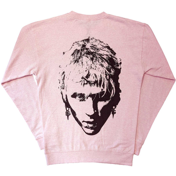 Machine Gun Kelly Unisex Sweatshirt: Pink Face (Back & Sleeve Print)
