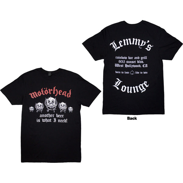 Motorhead | Official Band T-Shirt | Lemmy's Lounge (Back Print)