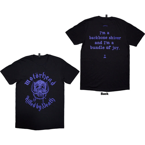 Motorhead | Official Band T-Shirt | Killed By Death Lyric (Back Print)