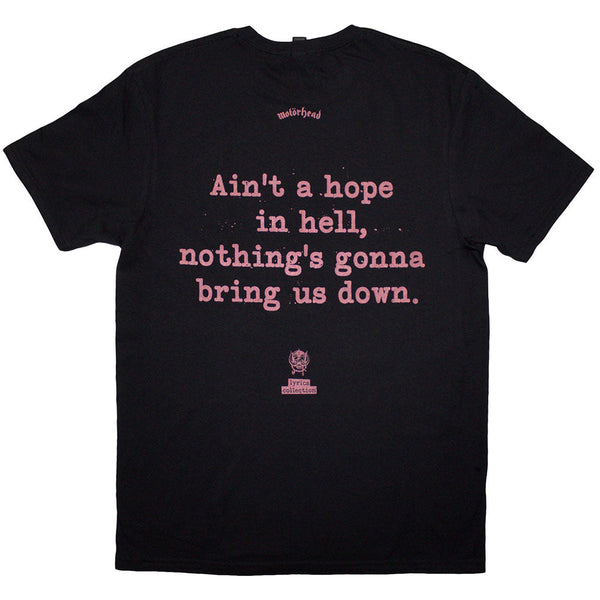 Motorhead | Official Band T-Shirt | Bomber Lyric (Back Print)