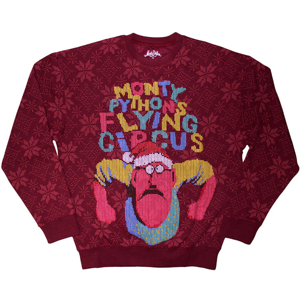 Monty Python | Official Sweatshirt | Flying Circus Grumpy Man (Maroon Red)