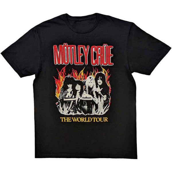 Motley Crue | Official Band T-Shirt | Vintage World Tour Flames