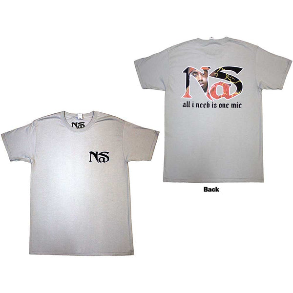 Nas | Official Band T-Shirt | One Mic (Back Print)