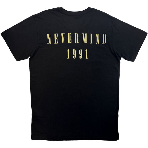 Nirvana | Official Band Carbon T-Shirt | Nevermind '91 Hotel Photo (Black) (Back Print)