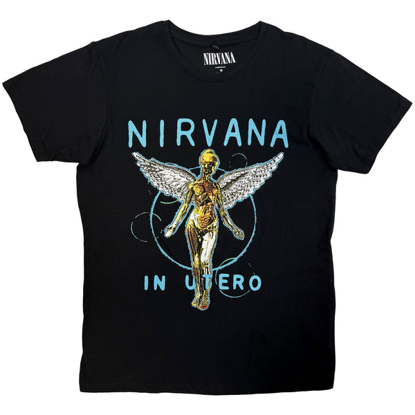 Nirvana | Official Band Carbon T-Shirt | In Utero Neon Blue (Black)