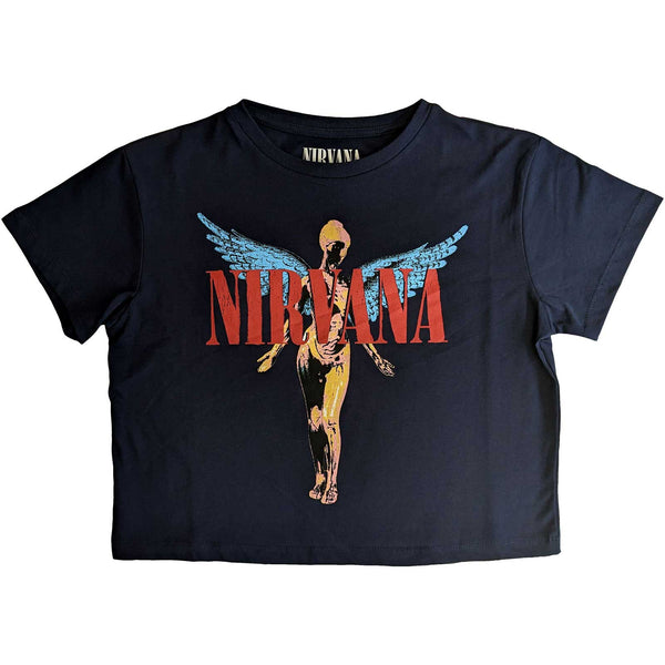 Nirvana Angelic: Ladies navy Crop Top