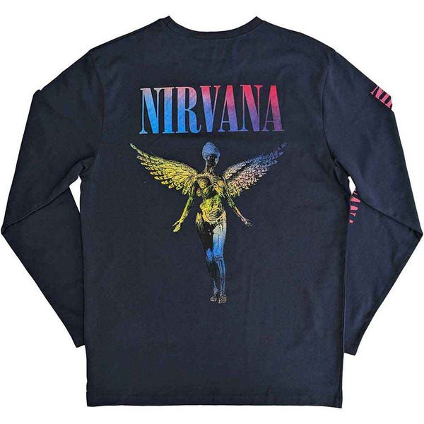 Nirvana Unisex | Official Band Long Sleeve T-Shirt | Angelic Gradient (Back & Sleeve Print)