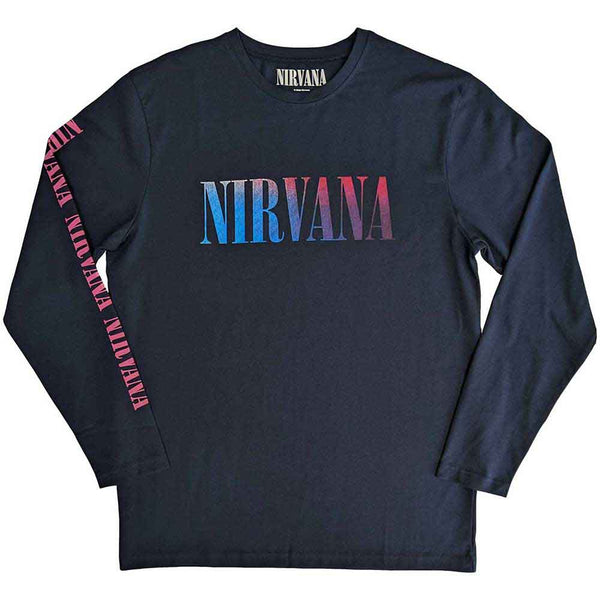 Nirvana Unisex | Official Band Long Sleeve T-Shirt | Angelic Gradient (Back & Sleeve Print)