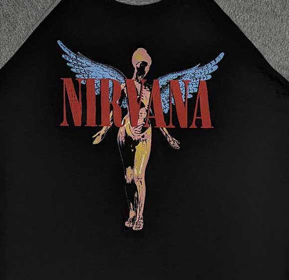 Nirvana | Official Band Raglan T-Shirt | Angelic