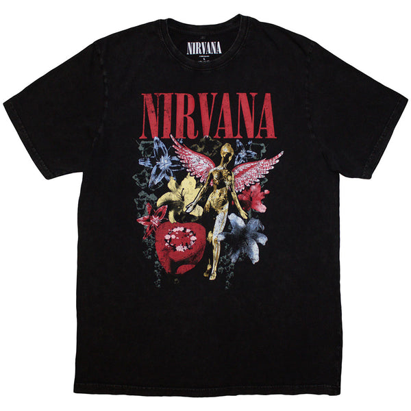 Nirvana | Official Stone Wash T-Shirt | In Utero Vintage Collage