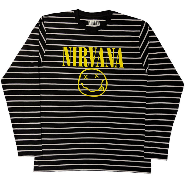 Nirvana | Official Sweatshirt | Yellow Happy Face Striped